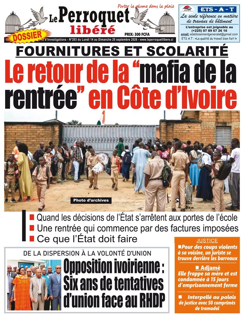 Perroquet libéré n°203 du lundi 14  septembre au dimanche 20 septembre 2026